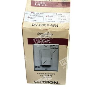 Lutron Diva Symphony Series 600W Single Pole DV-600P-WH