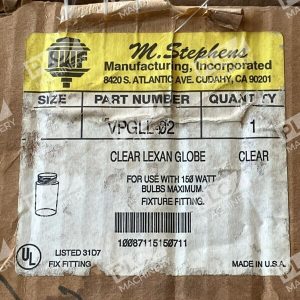 BWF M Stephens Clear Lexan Globe VPGLL-02