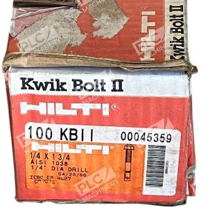 Hilti 1/4x1-3/4 AISI 1038 1/4" Dia Drill Kwik Bolt II KBII 00045359 (Box of 100)
