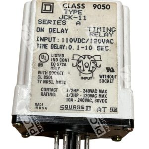 Square D 10A 110VDC/120VAC 0.1-10s Time Delay Timing Relay 9050JCK-11 /A