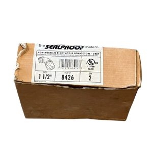 Sealproof System 1-1/2" Non-Metallic Right Angle Connectors Gray 8426 (Box of 2)