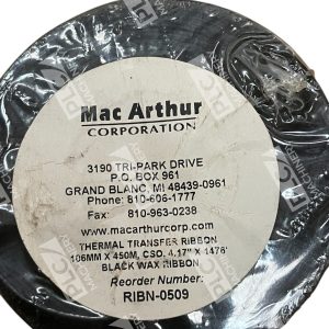 MacArthur Thermal Transfer 106MMx450M CSO 4.17"x1476' Black Wax Ribbon RIBN-0509