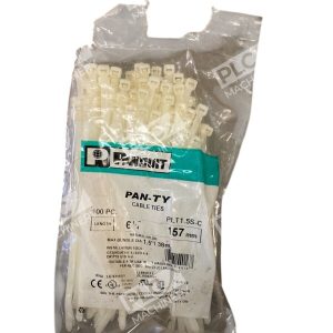 Panduit Pan-Ty 6.25" 157mm White Cable Ties PLT1.5S-C (Bag of 100)
