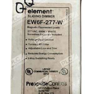 Prescolite Controls 277VAC 600W White Element Sliding Dimmer EW6F-277-W