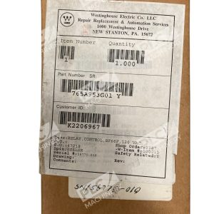 Westinghouse 120VAC BF66F Control Relay 765A953G01