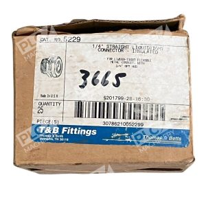 Thomas Betts T&B Fittings 1/4" Straight Liquidtight Insulated 5229 (Box of 22)