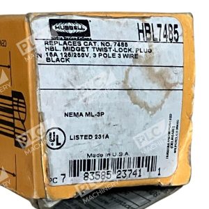 Hubbell 3 Pole 16A Black Midget Twist-Lock Plug HBL7485