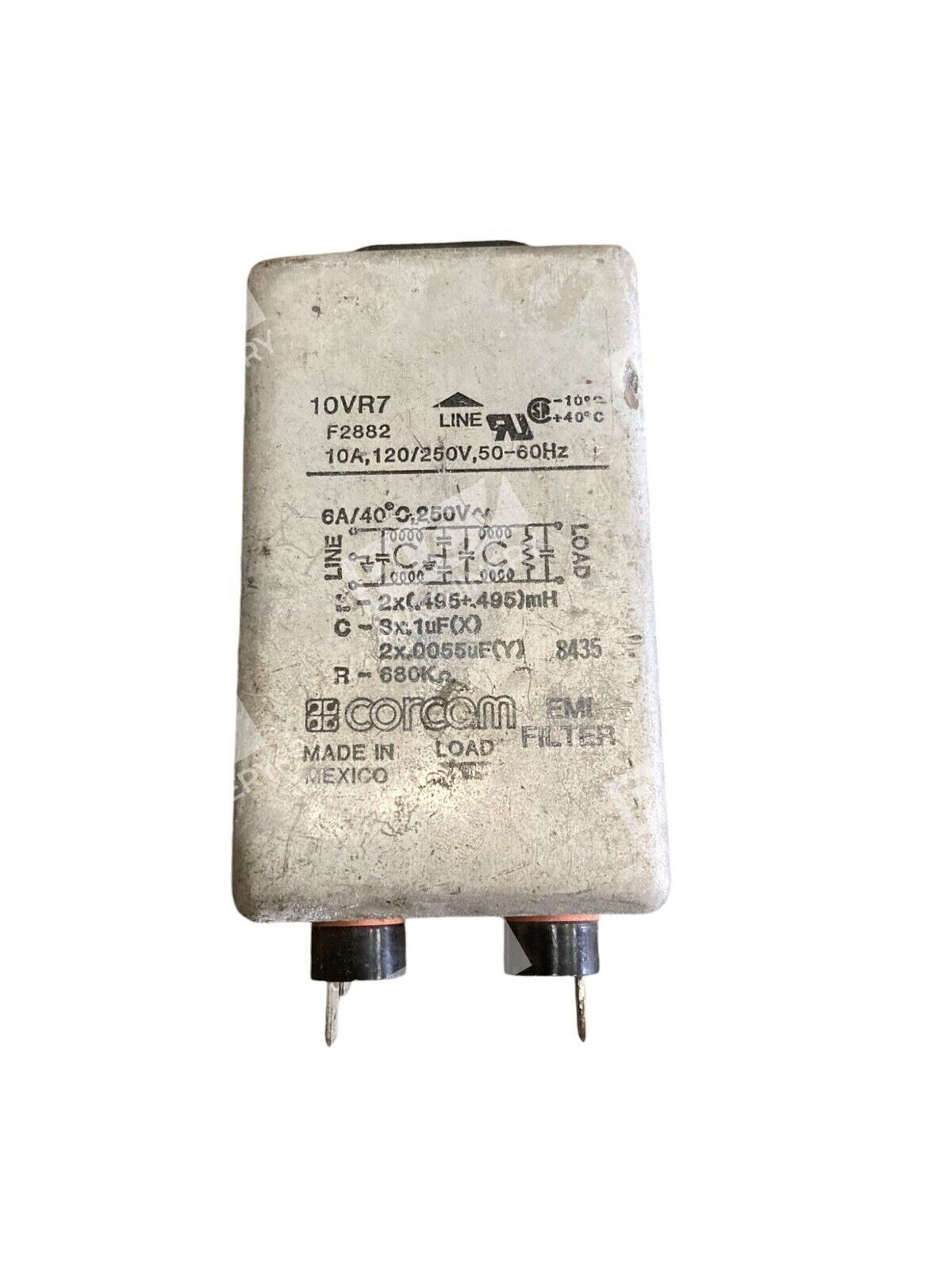 Corcom F2882 10A 120/250V 50-60Hz EMI Filter 10VR7 F2882