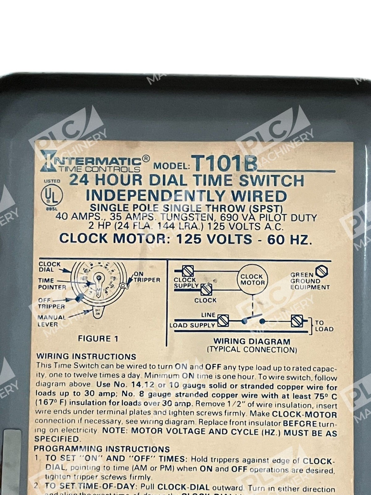 Intermatic Time Controls 125V 60Hz 24 Hour Dial Time Switch T101B - Image 5