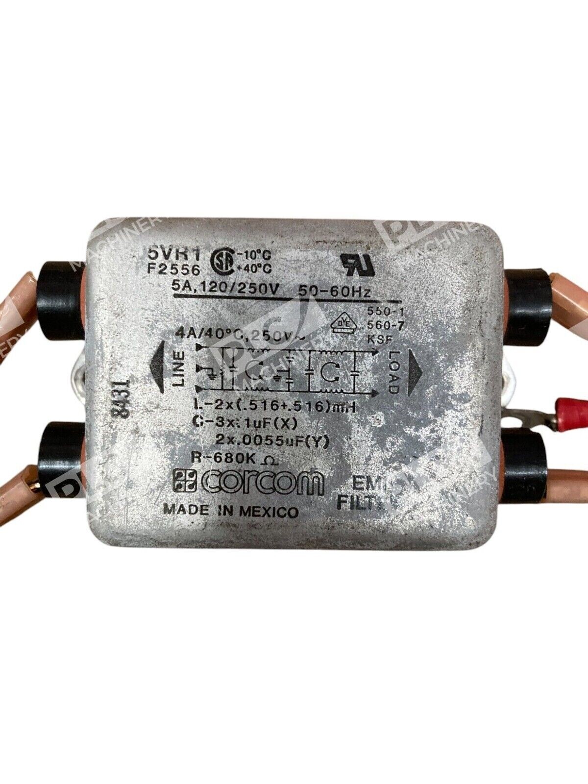 Corcom 5A 120/250V 50-60Hz EMI Filter 5VR1 - Image 3