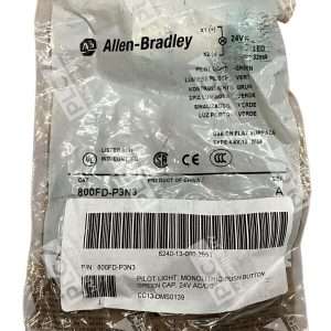 Allen Bradley 24V LED 32mA Green Pilot Light 800FD-P3N3 /A