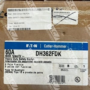 Eaton Cutler Hammer 60A 600VAC 3 Pole Heavy Duty Safety Switch DH362FDK