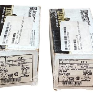 Leviton Black 2-P 3-W Grounding Locking 20A-125V Plug 2311 (lot of 2)