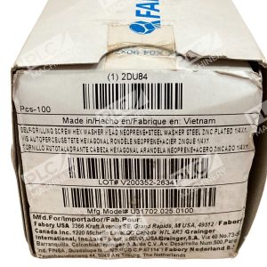 Fabory U31702.025.0100 1/4x1 Self-Drilling Screw Hex Washer 2DU84 (Box of 100)