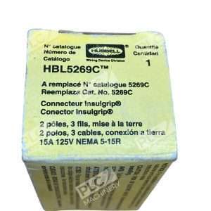 Hubbell 2 Pole 3 Cable 15A 125V NEMA 5-15R Connector Insulgrip HBL5269C