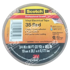 Scotch 3M 3/4"x66'x0.007" Professional Grade Vinyl Electrical Tape 35 Red