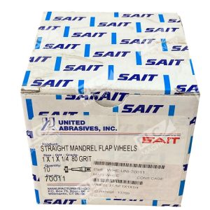 United Abrasives 1"x1"x1/4" 80 Grit Straight Mandrel Flap Wheel 70011 (Box of 8)
