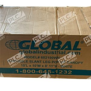 Global 10'Lx10'Wx8'11"H White Portable Slant Leg Pop Up Canopy 602190WH