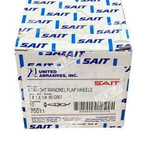 United Abrasives 1X1X1/4 80 Grit Straight Mandrel Flap Wheels 70011 (Box of 10)