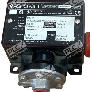 Ashcroft 15A 125/250/480VAC 1/2A 125VDC 30PSI 500PSI Pressure Switch B424V