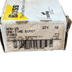 Lot of 10 Bussmann NON-25 One-Time Cartridge Fuse