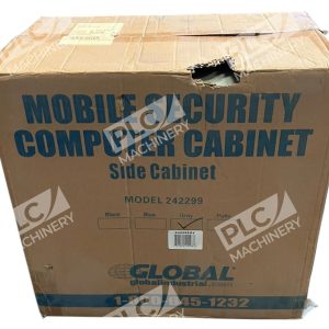 Global Industrial 242299GR Gray Mobile Security Computer Side Cabinet 242299