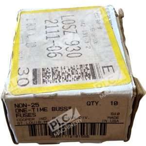 Cooper 4XF92 Bussmann One-Time Buss Fuse NON-25 (Box of 6)