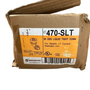 Bridgeport 470-SLT 90 Deg Liquid Tight Connector 1/2" (Box of 12)