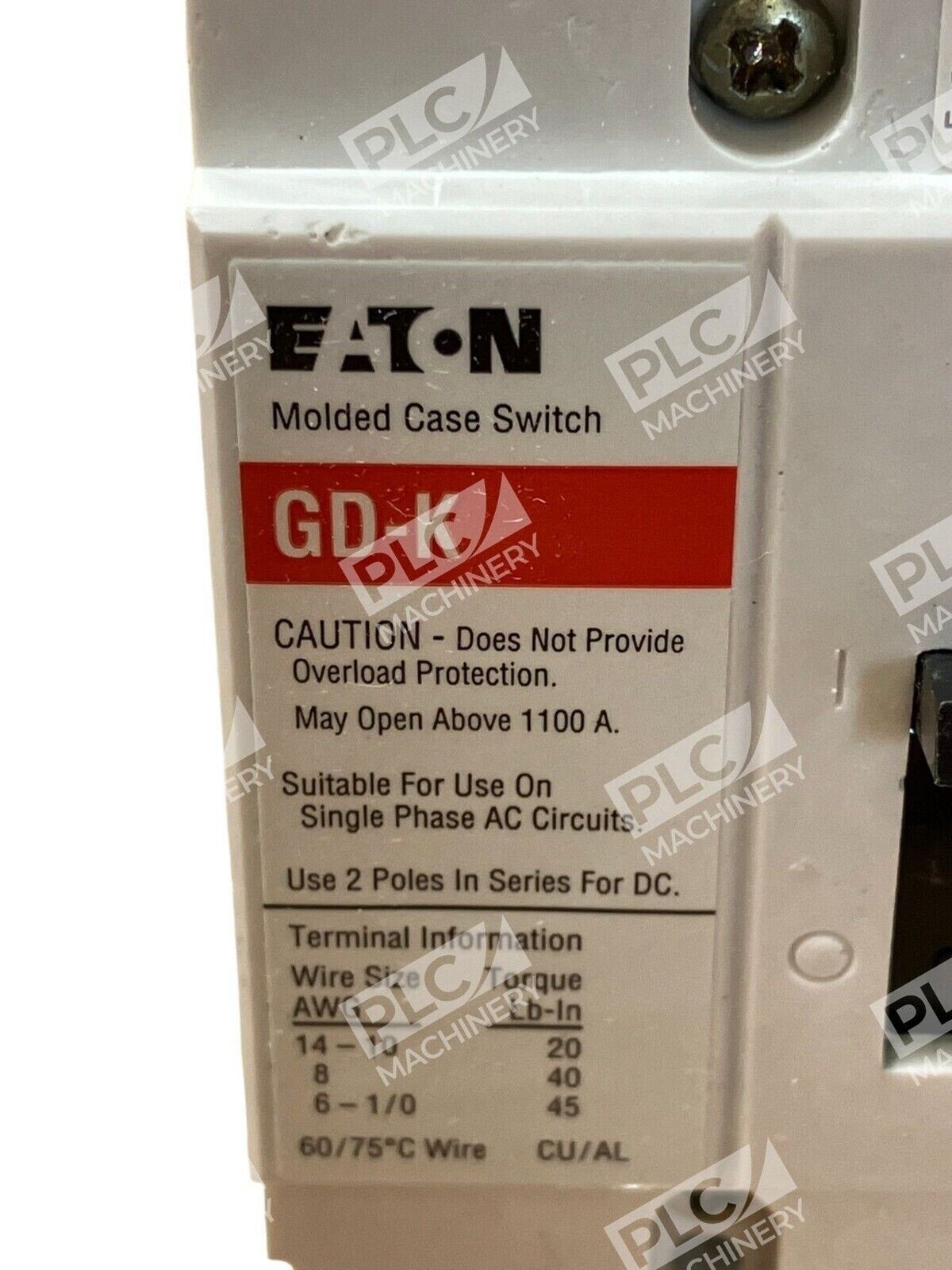 Eaton GD3100K GD Molded Case Switch 3 Pole Circuit Breaker - Image 5