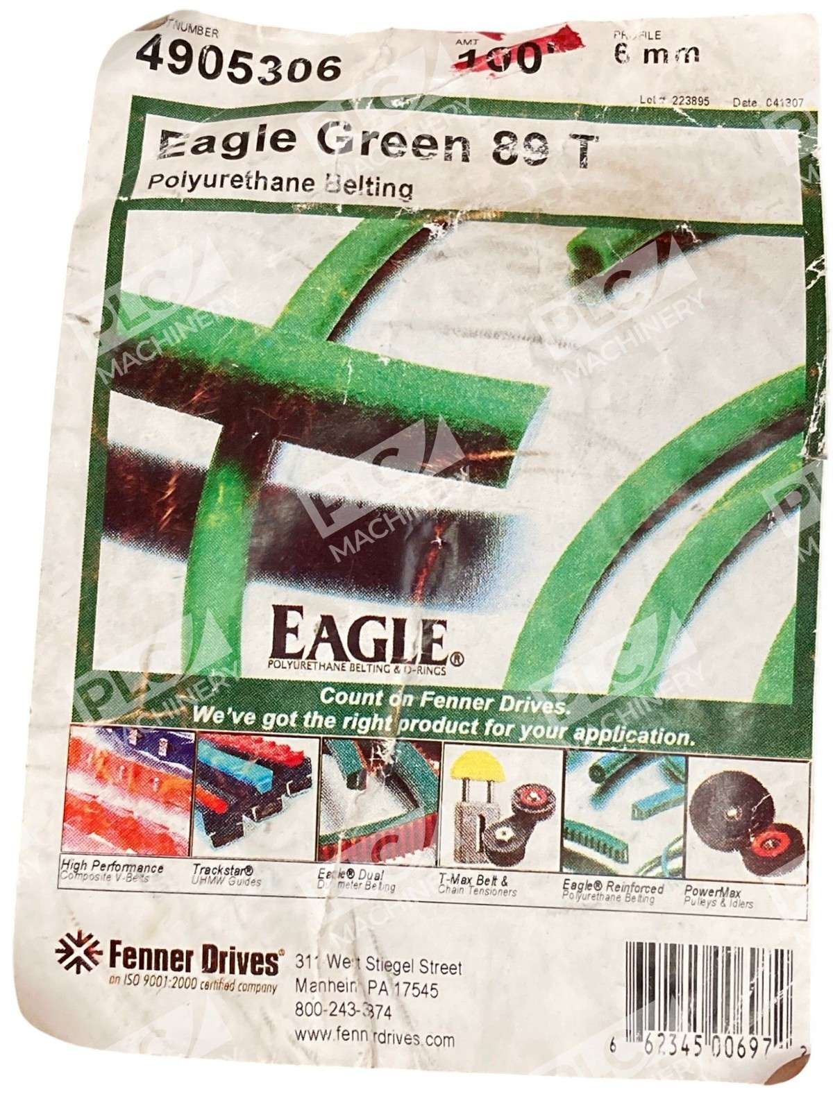 Eagle Fenner Drives 89 T 100' 6mm Polyurethane Belting 4905306