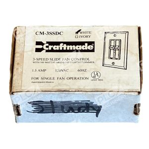Craftmade 3-Speed Slide Fan Control 1.5A 120VAC 60Hz CM-3SSDC