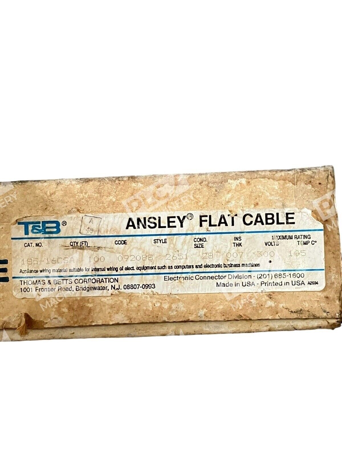 T&B Thomas & Betts Ansley Flat Cable 100Ft 092088 2651 28 185-16CSA - Image 3