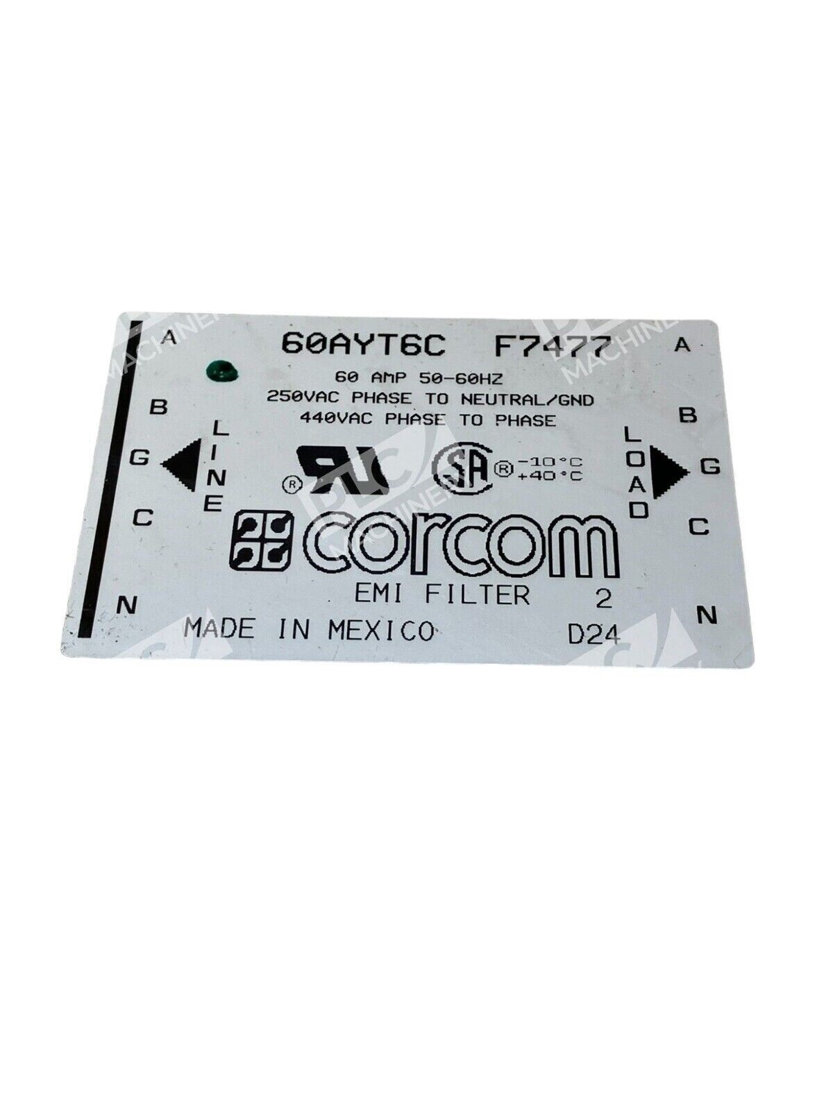 Corcom EMI Filter 60AYT6C F7477 60A 50-60Hz - Image 3