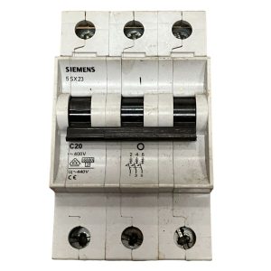Siemens 5SX23 C20 Circuit Breaker 20A 3 Pole