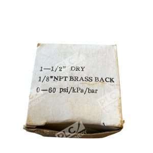 1-1/2" DRY 1/8" NPT Brass Back 0-60 PSI/KPA/BAR  GAUGE