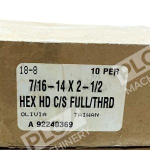 Olivia 18-8 Hex Head Cap Screw Fully Threaded 7/16-14" X 2-1/2" (Box of 10)