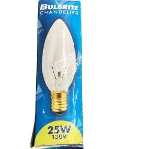 Bulbrite Chandelier 25CTC/25/3 Torpedo Clear Bulb 25W 130V Candelabra