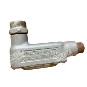 Appleton 1/2" LB Conduit Body with O-Z Gedney 1/2" Outlet Cover Unilet