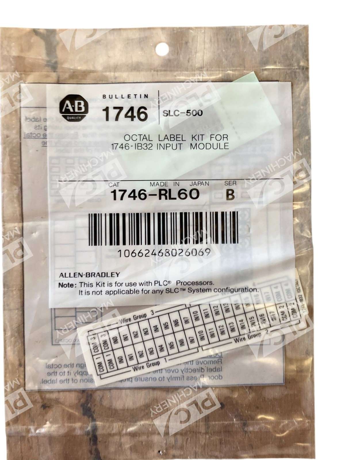 Allen Bradley AB SLC-500 Octal Label Kit For 1746-IB32 Input Module 1746-RL60 /B - Image 3