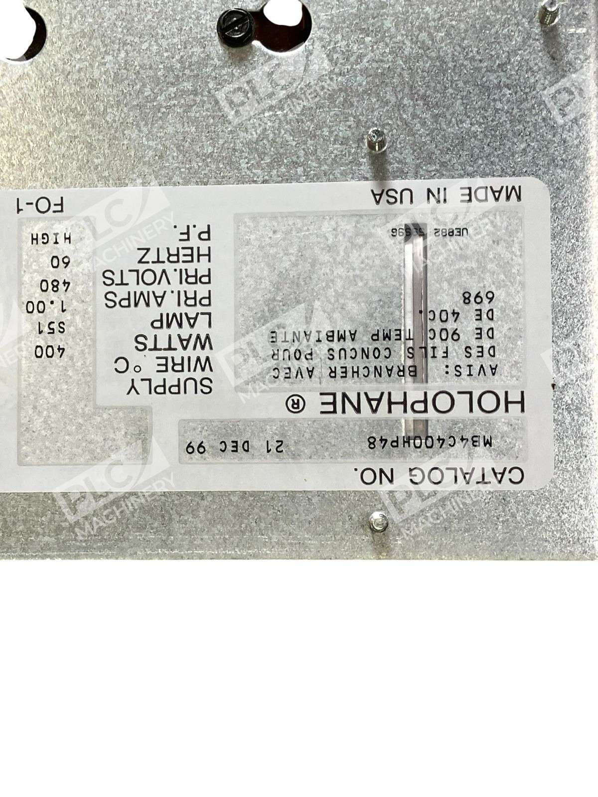 Holophane MB4C400HP48 HPS Ballast 400W 480V Industrial High-Pressure Sodium - Image 10