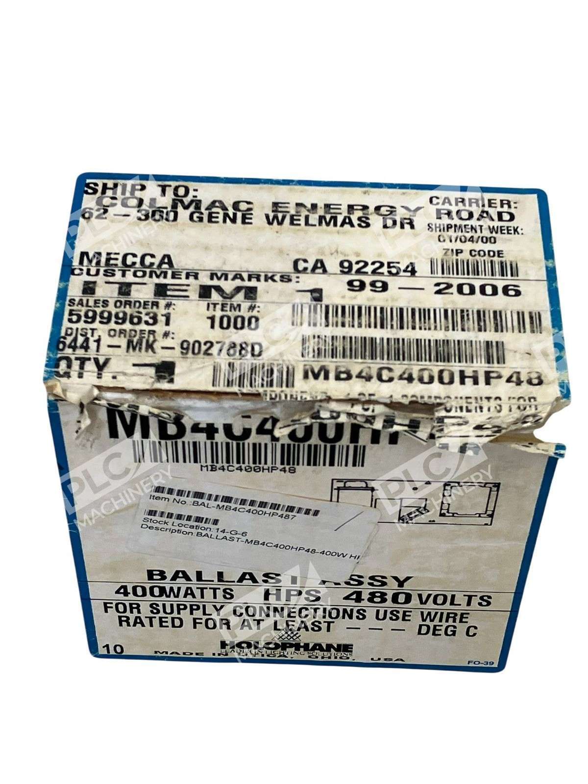 Holophane MB4C400HP48 HPS Ballast 400W 480V Industrial High-Pressure Sodium - Image 4