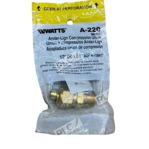 Watts A-220 Ander-Lign Compression Union 1/2" OD x 3/8" MIP Brass Connector