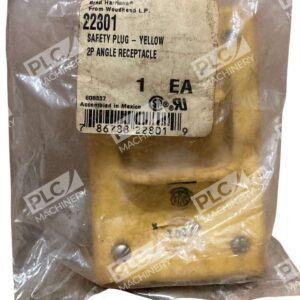 22801 - Woodhead - Safety Plug - Yellow, 2P Angle Receptacle