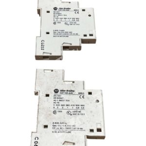 Lot of 2 Allen-Bradley CAT 140-A20 Auxiliary Contact 2-Pole 10A 600VAC Motor