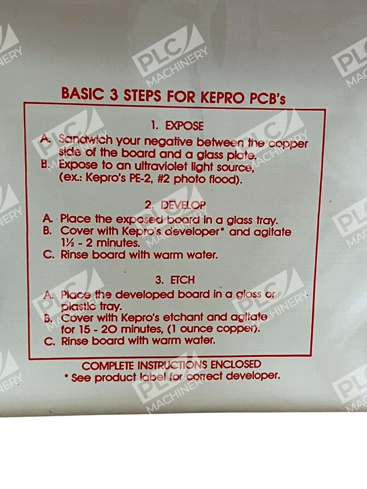 51-66G - Kepro - FR-4 Copper Clad Laminate 1oz 1-Sided 6x6x0.062" Photosensitive PCB - Image 4