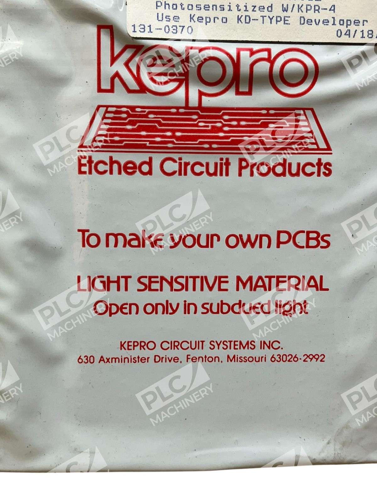 51-36G - Kepro - FR-4 PCB Copper Clad 1oz 1-Sided 3"x6"x0.062" Photosensitive - Image 3