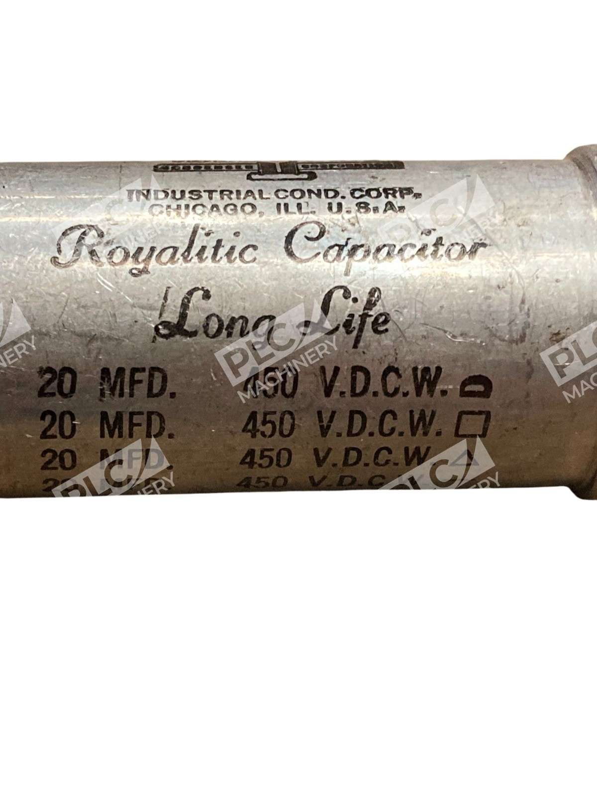 45RT4X20 - Industrial Condenser - Corp Vintage Royalitic Paper Capacitor 20 MFD 450V - Image 7