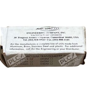 AVR093H - Air-Vac - Vacuum Generator, Single-Stage Pump, 28" Hg, 1.0 scfm