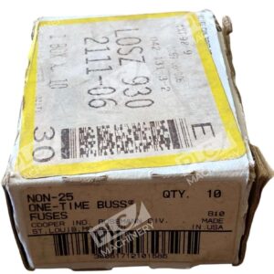 4XF92 - Cooper - Bussmann One-Time Buss Fuse NON-25 (Box of 6)