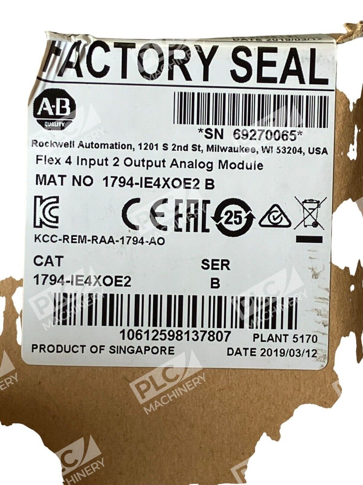 Allen Bradley Flex 4 Input 2 Output Analog Module 1794-IE4XOE2 /B - Image 3